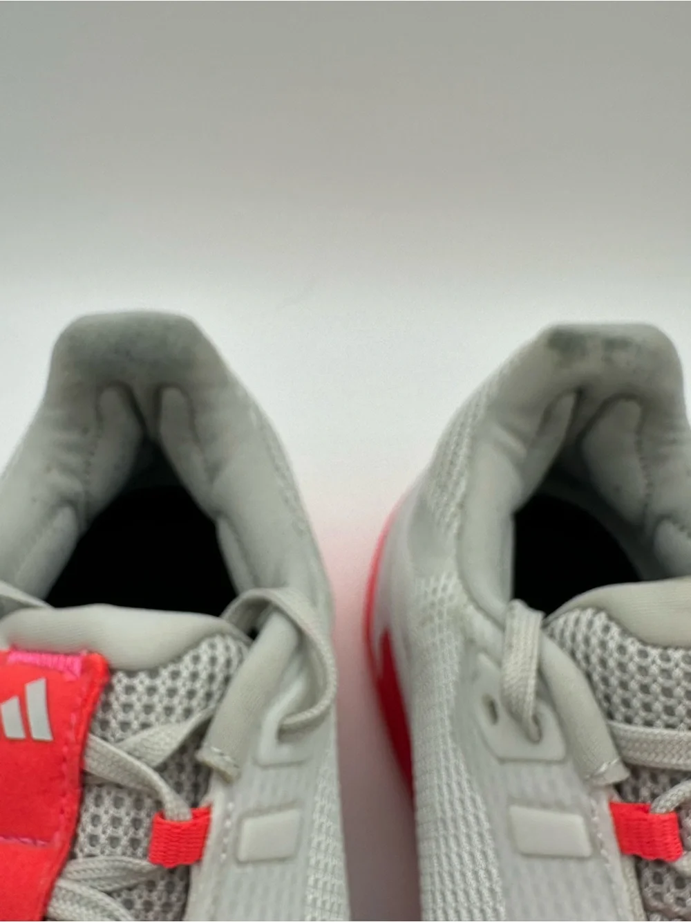 adidas Barricade Light Gray and Coral Court Shoes - Picture 3 of 10